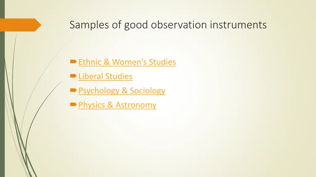 samples of good observation instruments