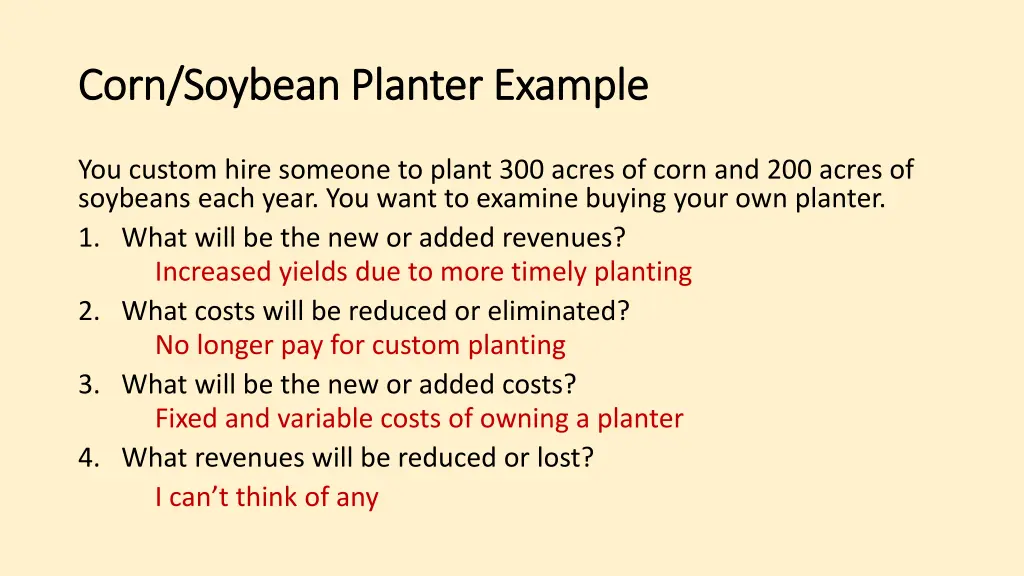 corn soybean planter example corn soybean planter