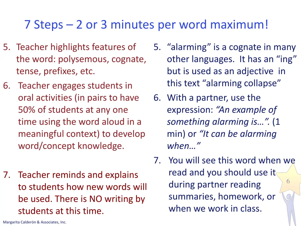 7 steps 2 or 3 minutes per word maximum 1