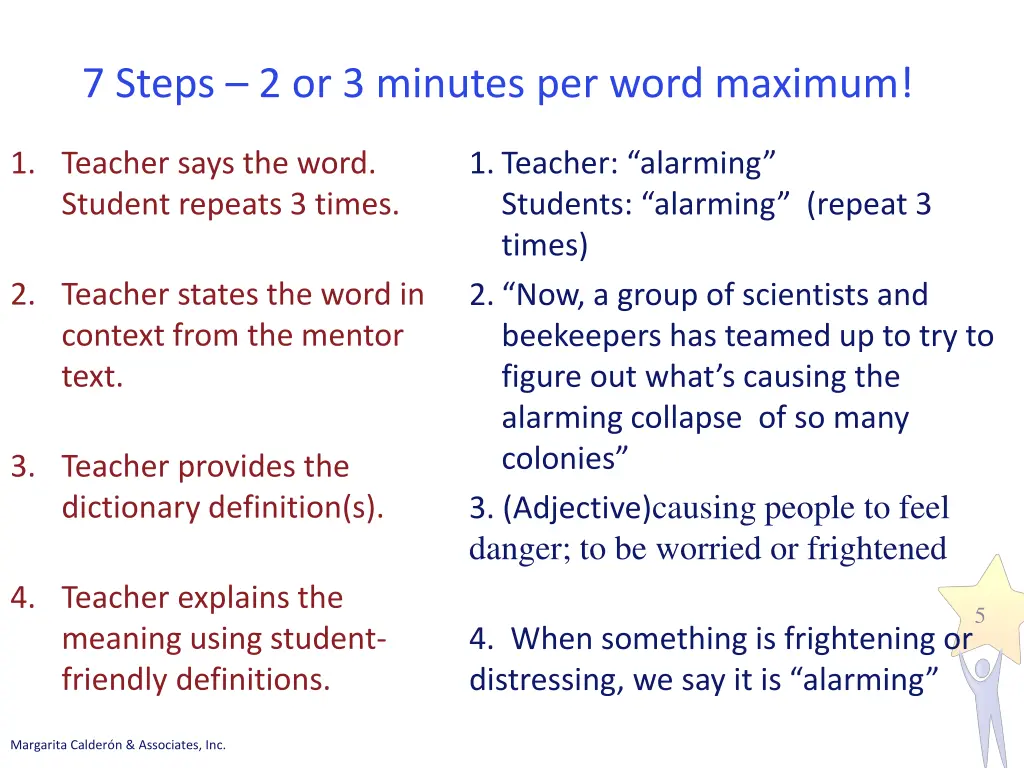 7 steps 2 or 3 minutes per word maximum