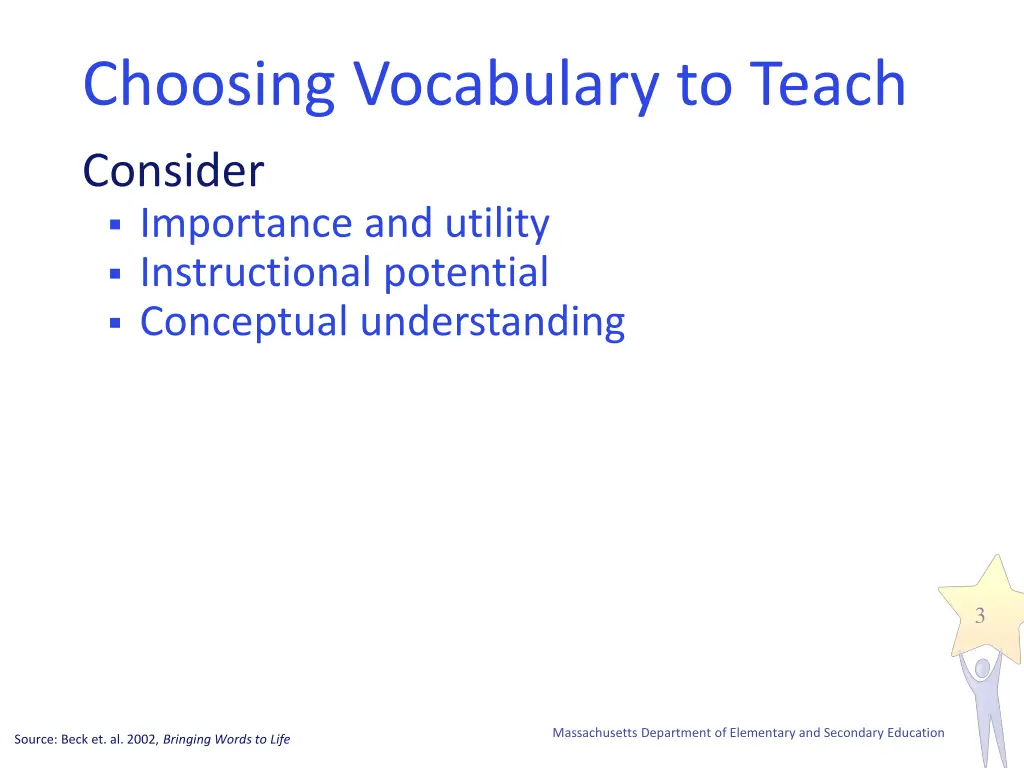 choosing vocabulary to teach