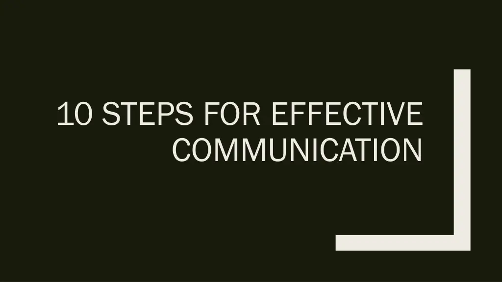 10 steps for effective communication