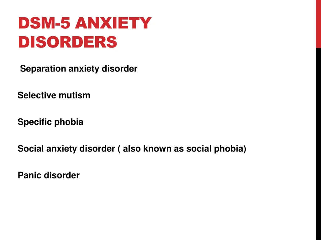 dsm 5 anxiety disorders