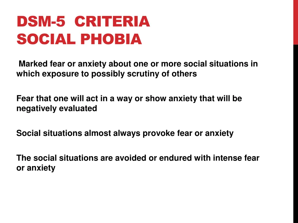 dsm 5 criteria social phobia