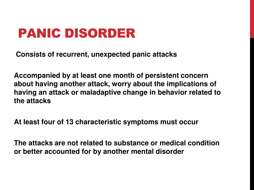 panic disorder