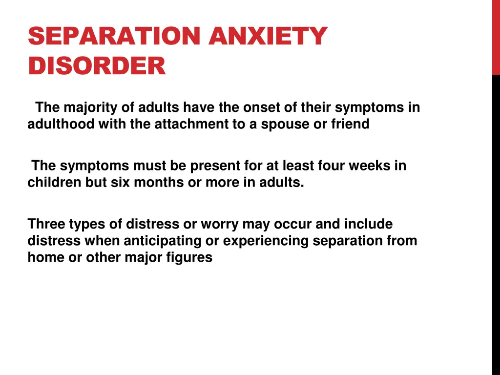 separation anxiety disorder