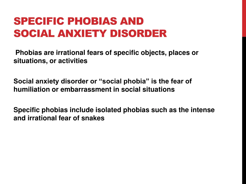 specific phobias and social anxiety disorder