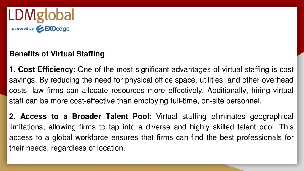 benefits of virtual staffing