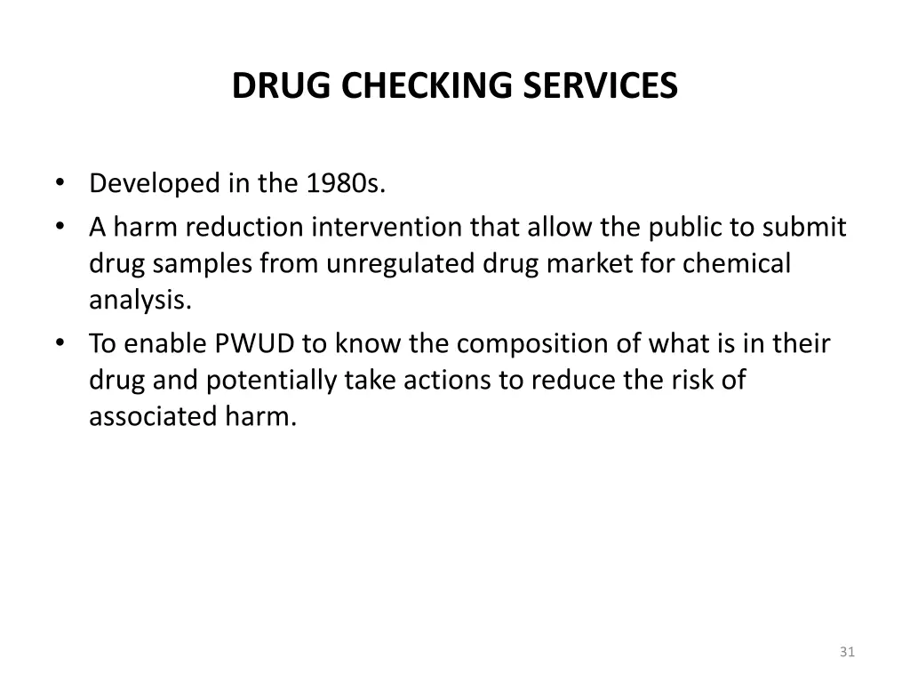 drug checking services