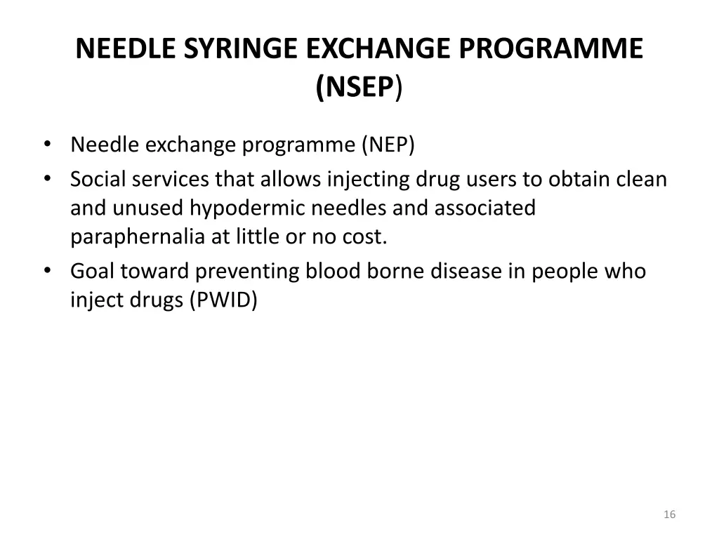 needle syringe exchange programme nsep