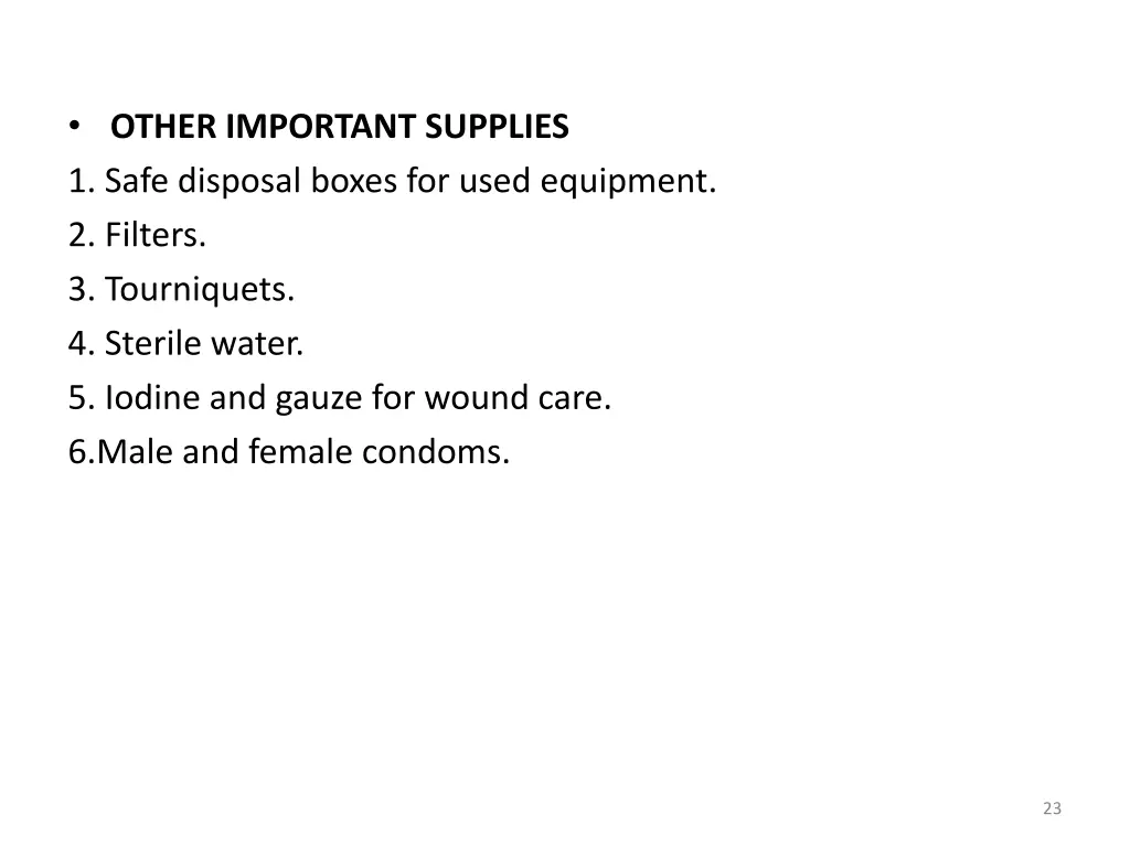 other important supplies 1 safe disposal boxes