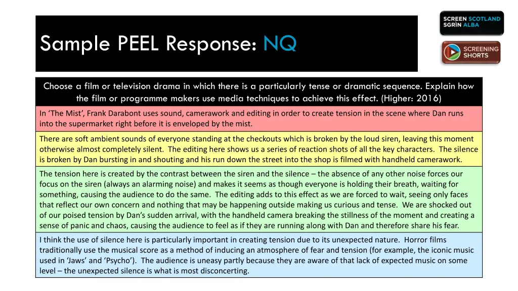 sample peel response nq