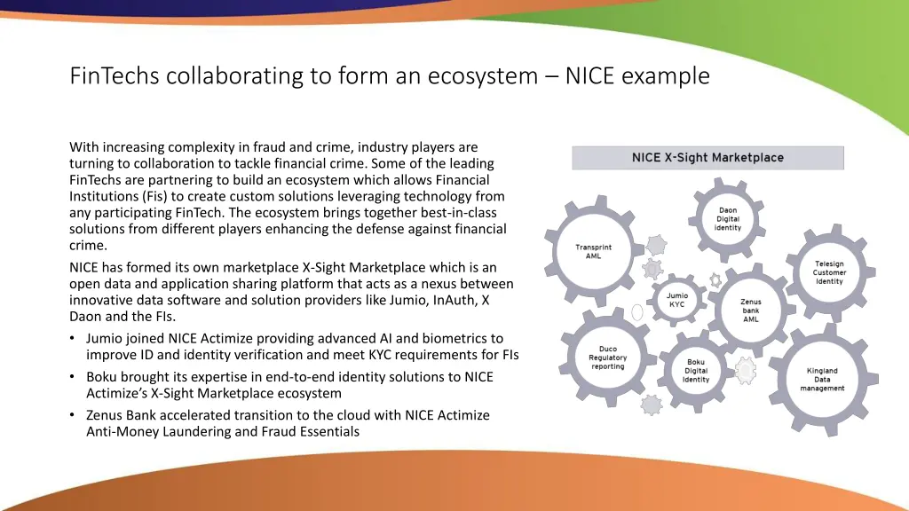 fintechs collaborating to form an ecosystem nice