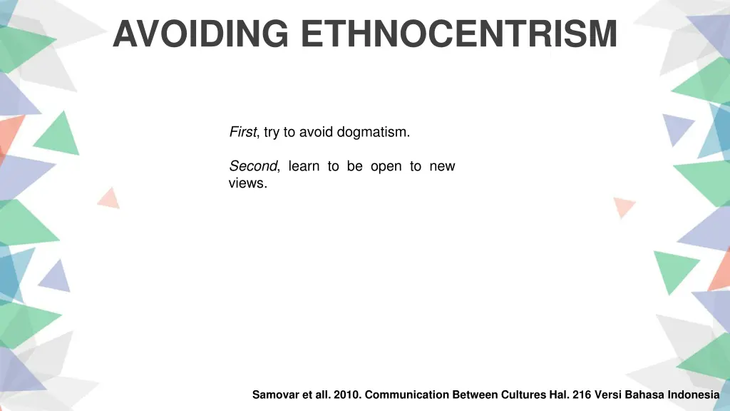 avoiding ethnocentrism