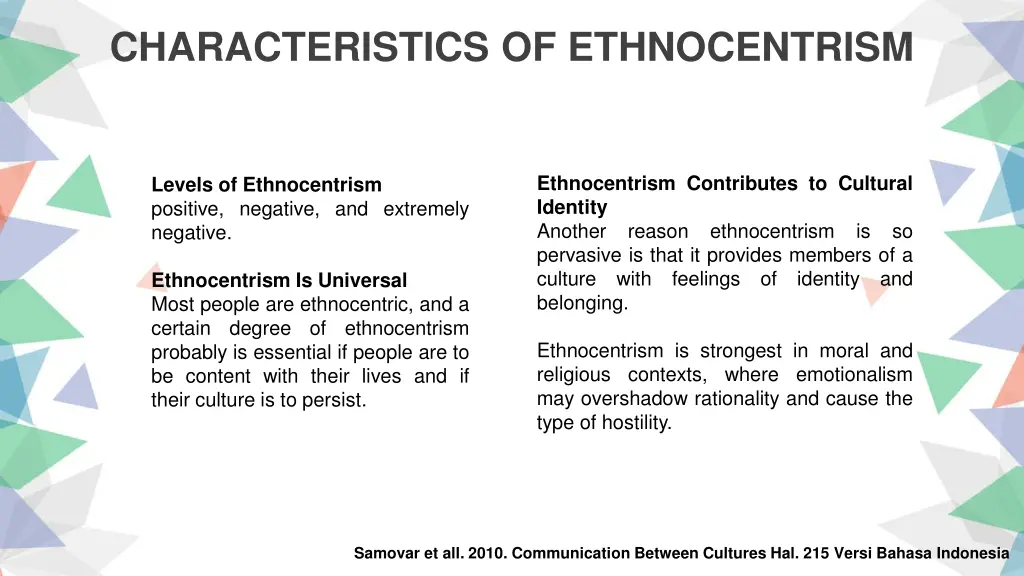 characteristics of ethnocentrism