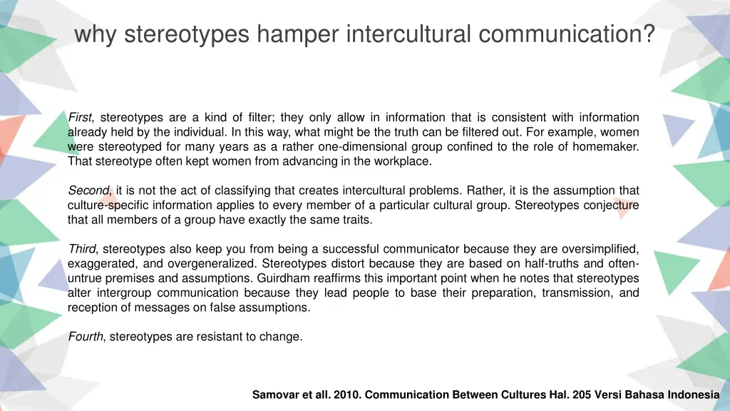 why stereotypes hamper intercultural communication