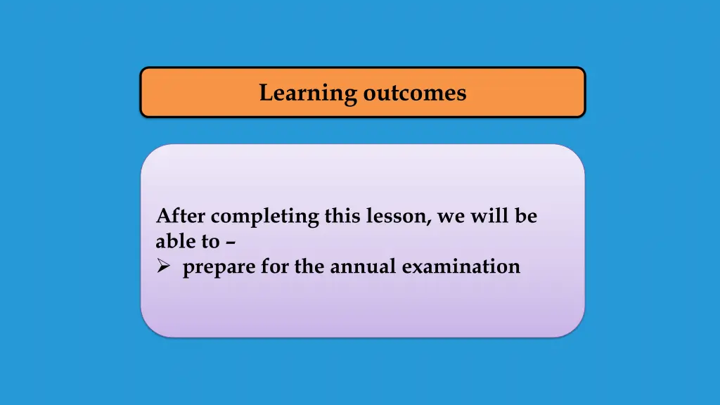 learning outcomes