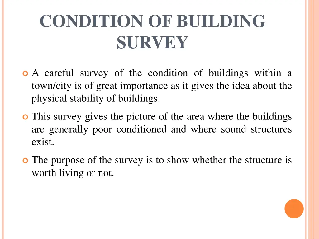 condition of building survey