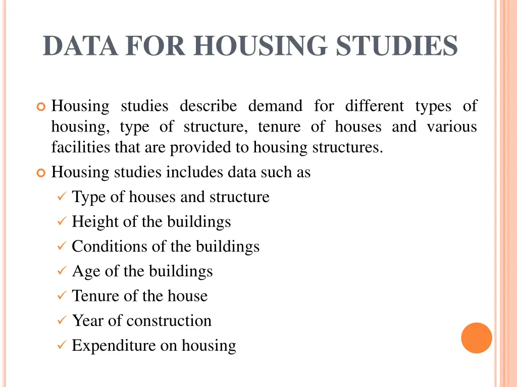 data for housing studies