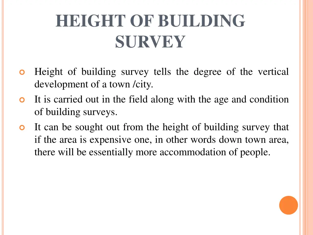 height of building survey