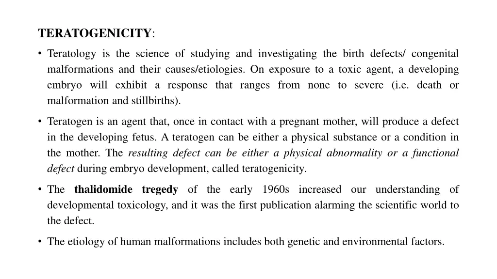 teratogenicity