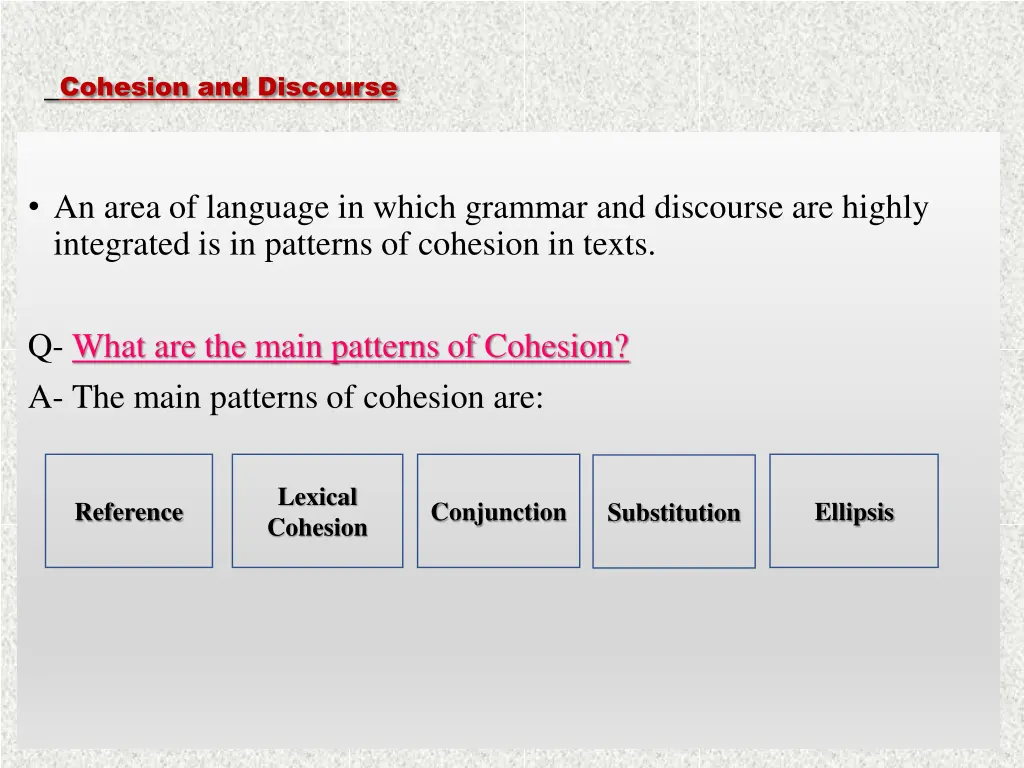 cohesion and discourse