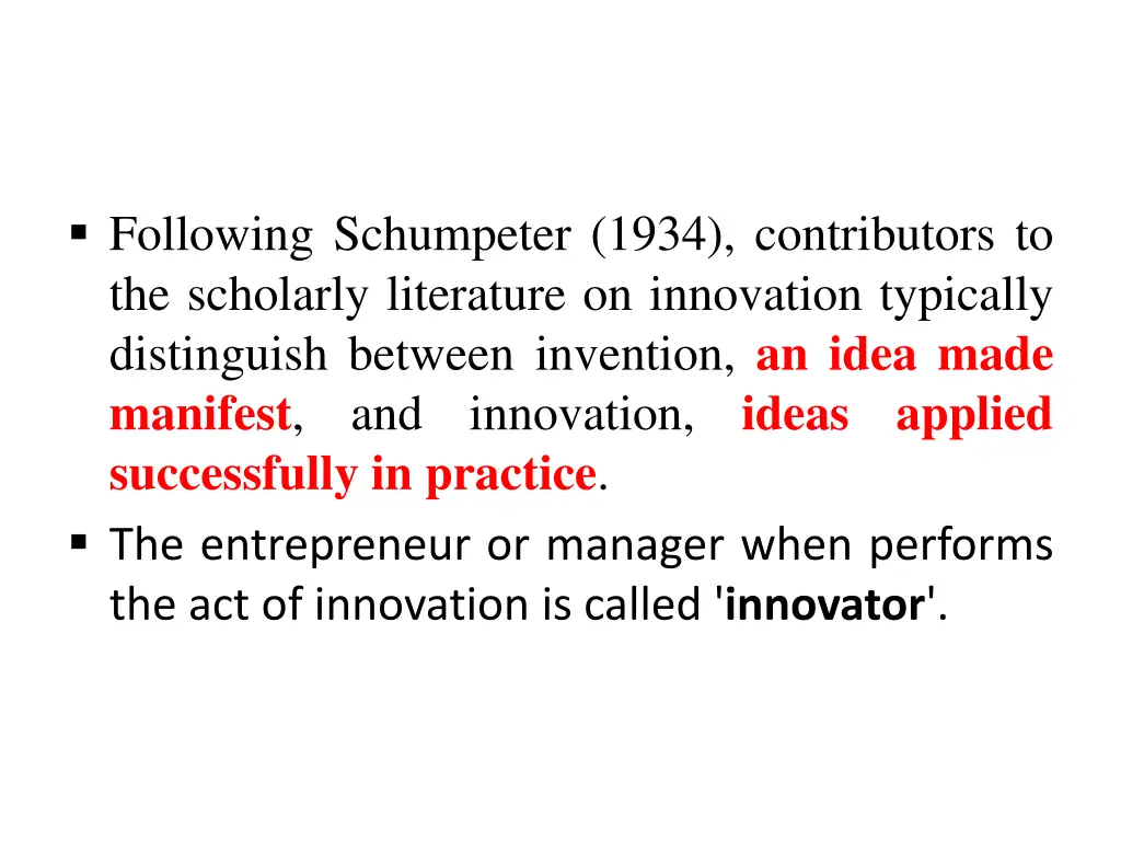 following schumpeter 1934 contributors