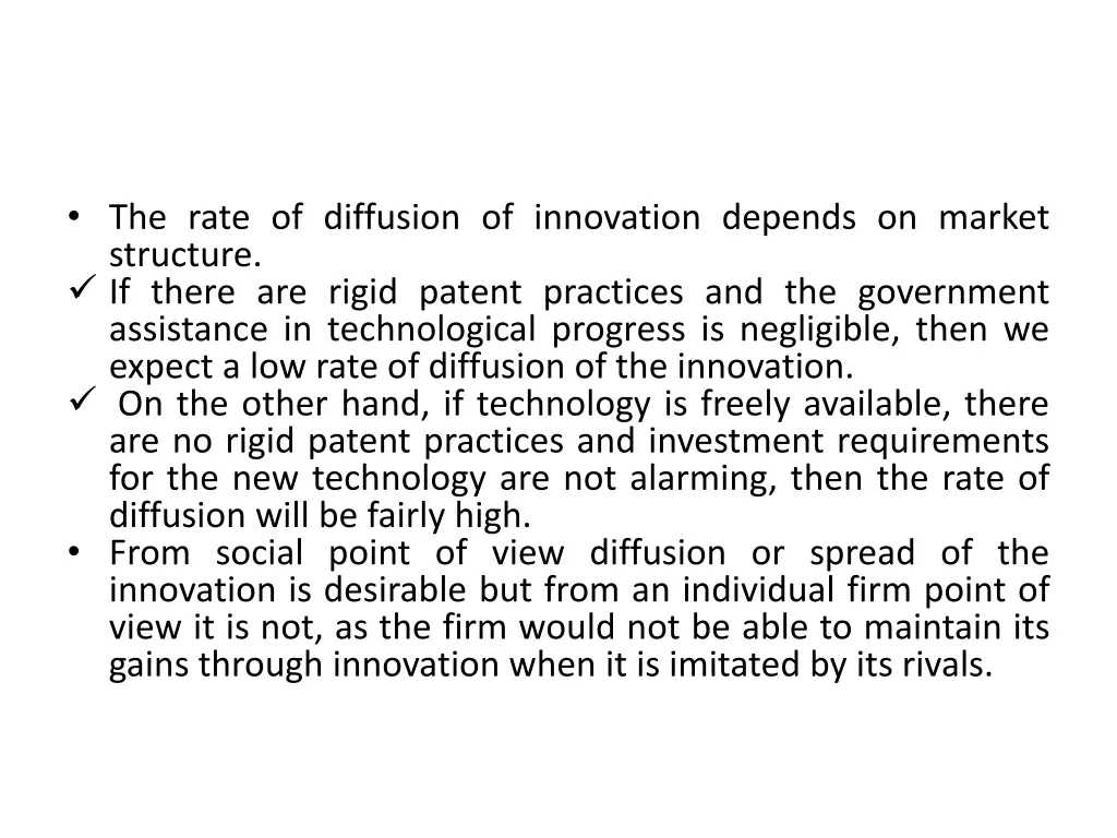 the rate of diffusion of innovation depends