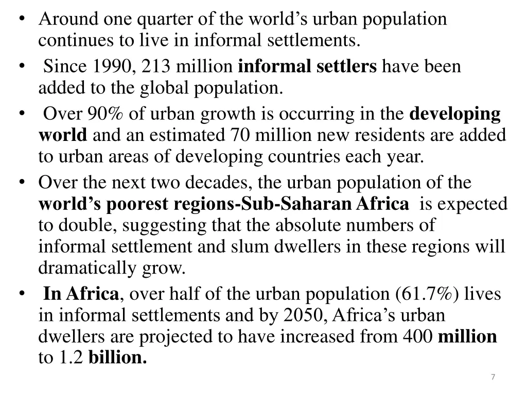 around one quarter of the world s urban