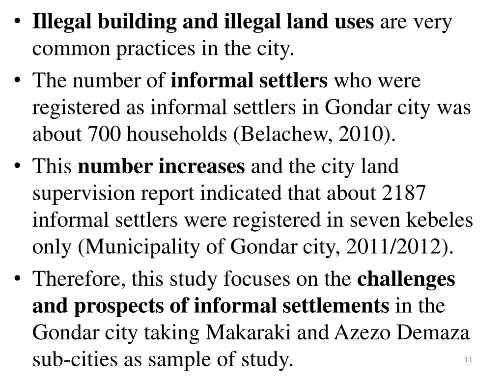 illegal building and illegal land uses are very