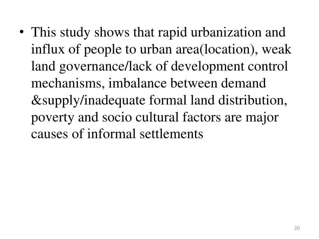 this study shows that rapid urbanization