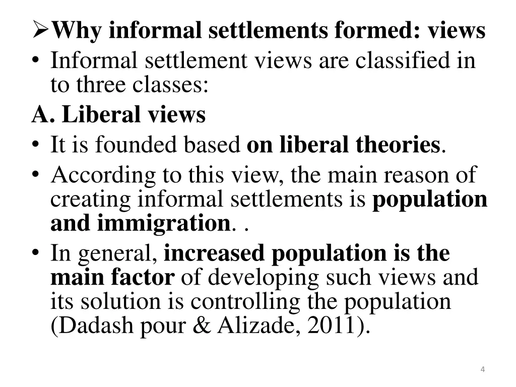 why informal settlements formed views informal