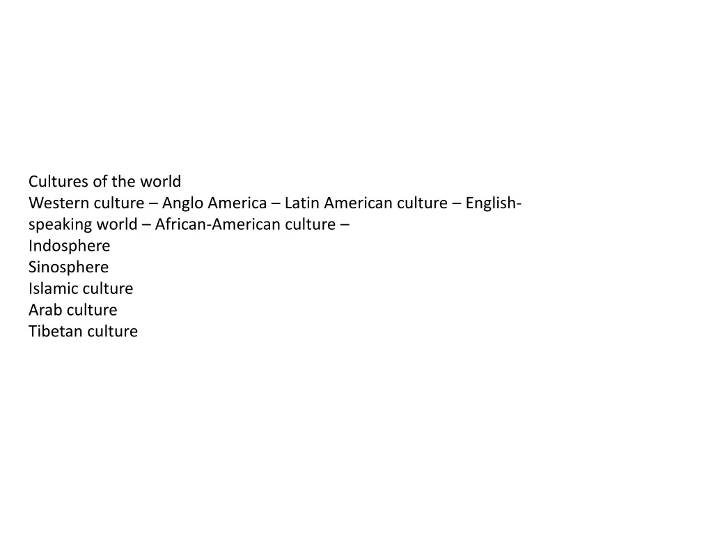 cultures of the world western culture anglo