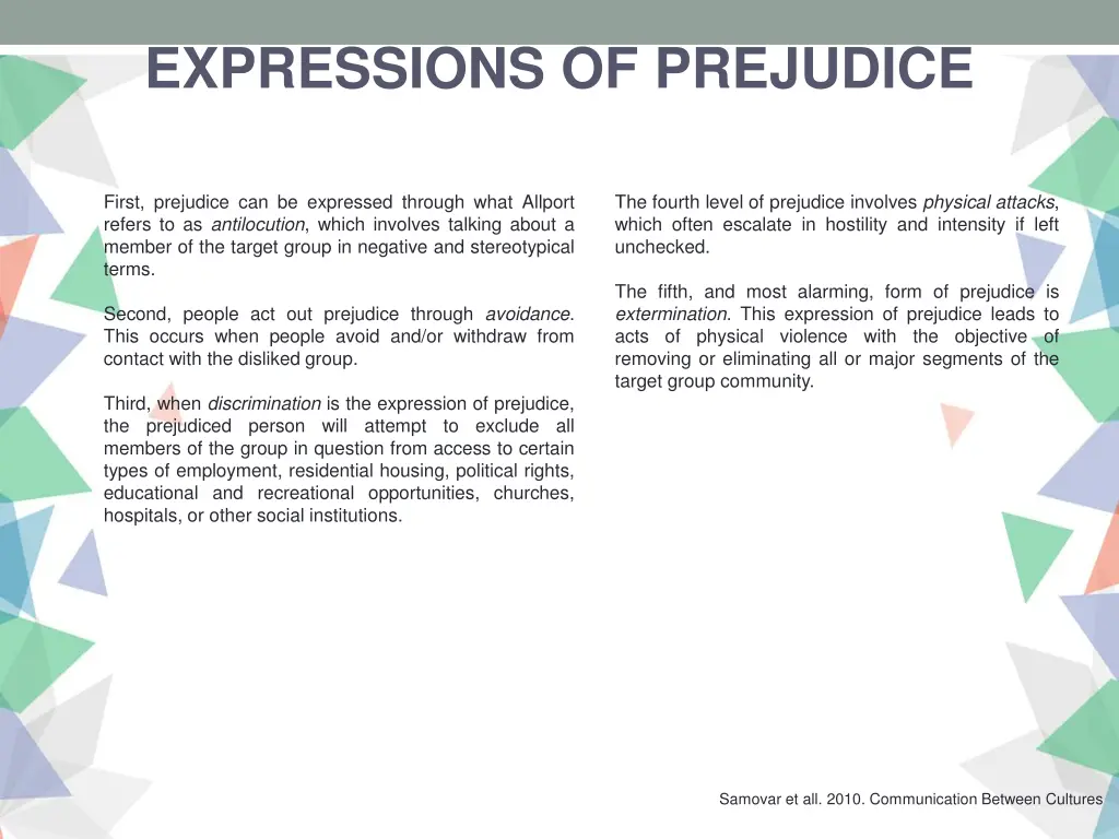 expressions of prejudice