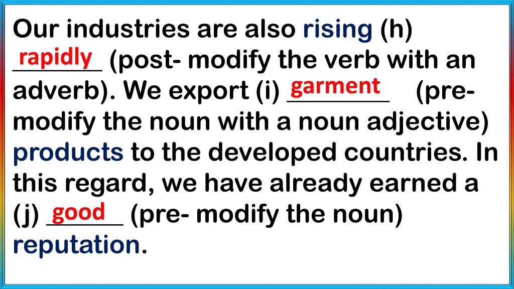 our industries are also rising h post modify