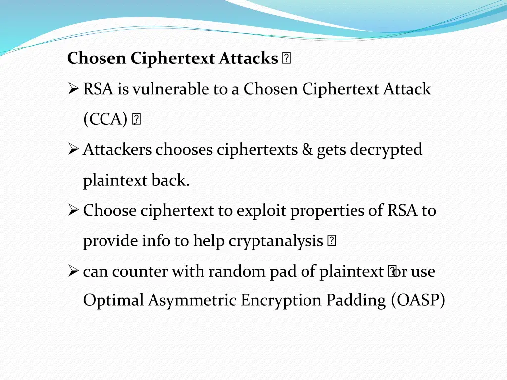 chosen ciphertext attacks