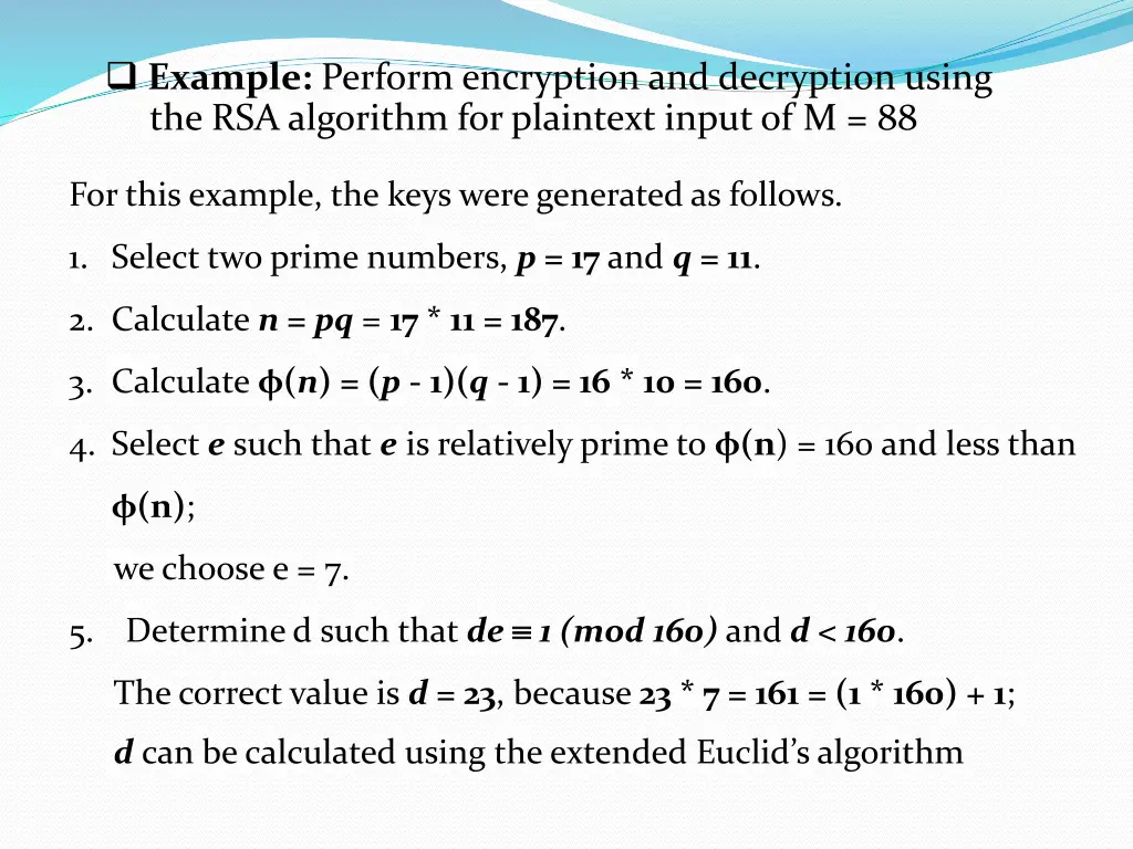 example perform encryption and decryption using