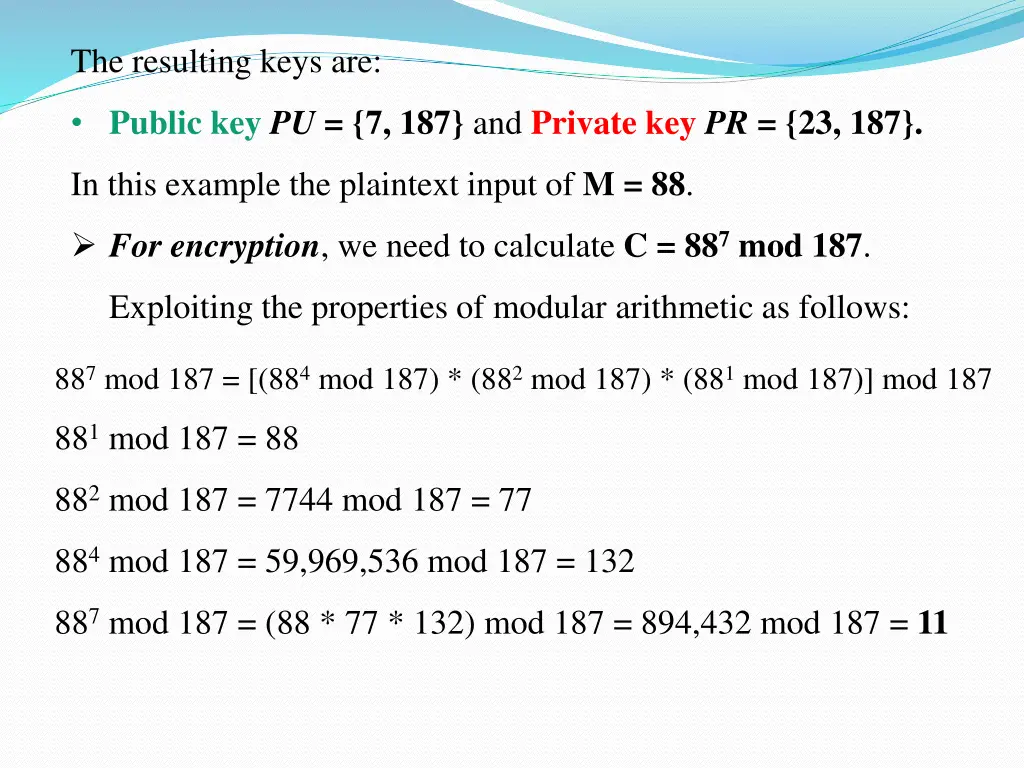 the resulting keys are