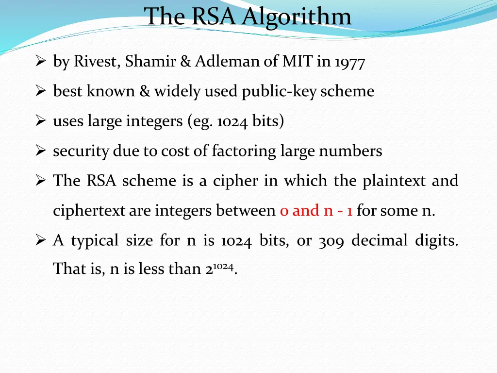 the rsa algorithm