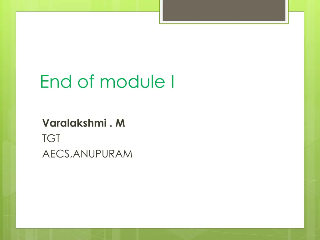 end of module i