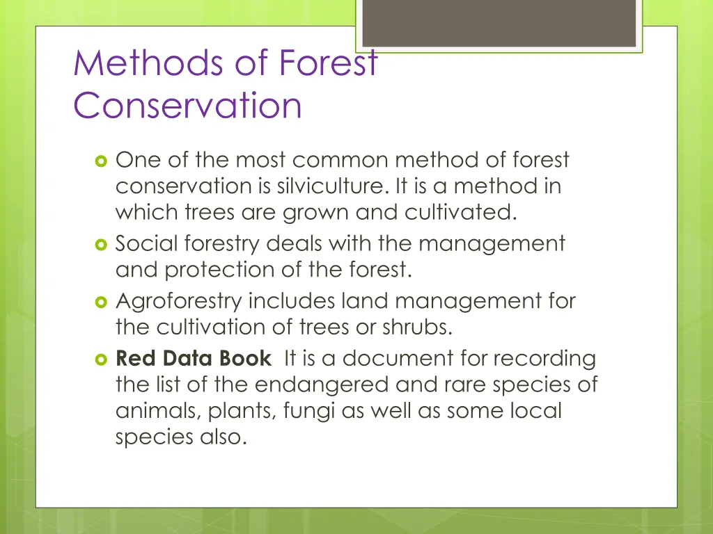 methods of forest conservation