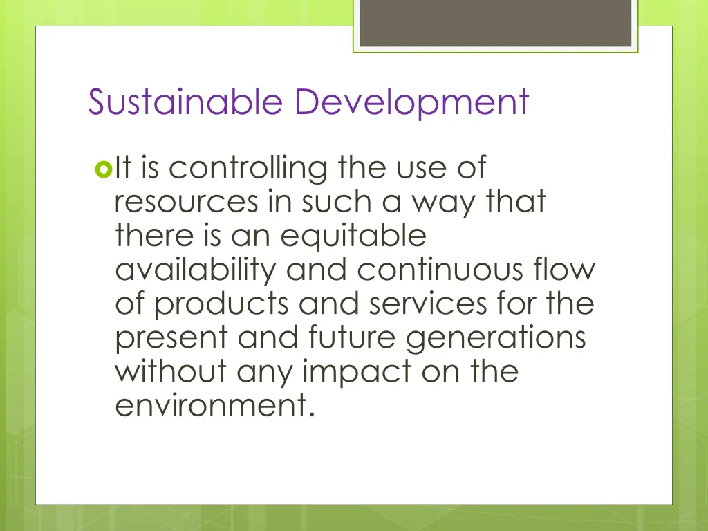 sustainable development