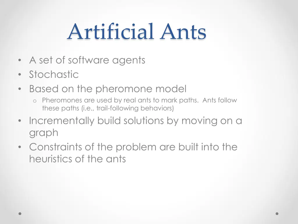 artificial ants