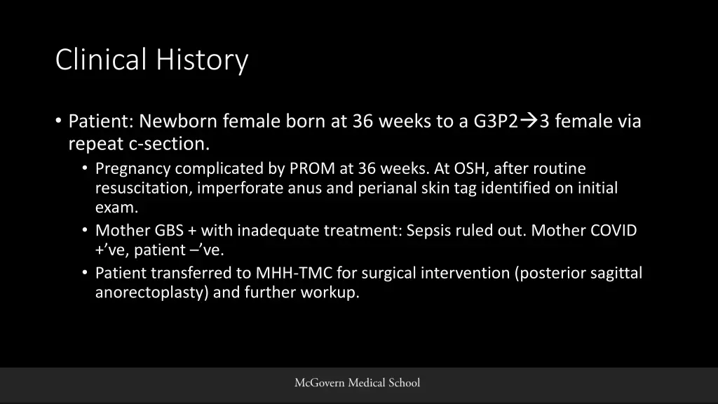 clinical history