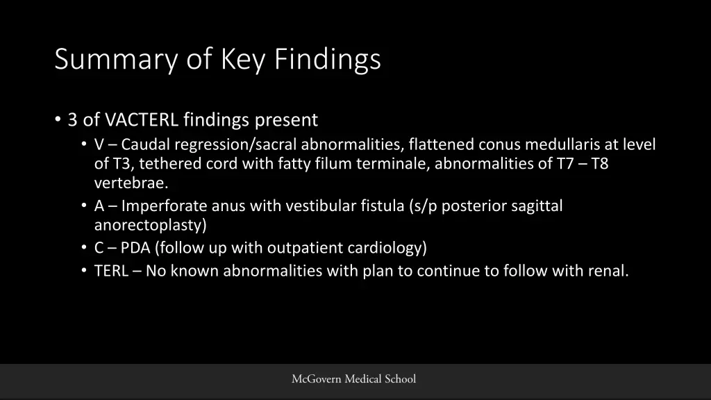 summary of key findings