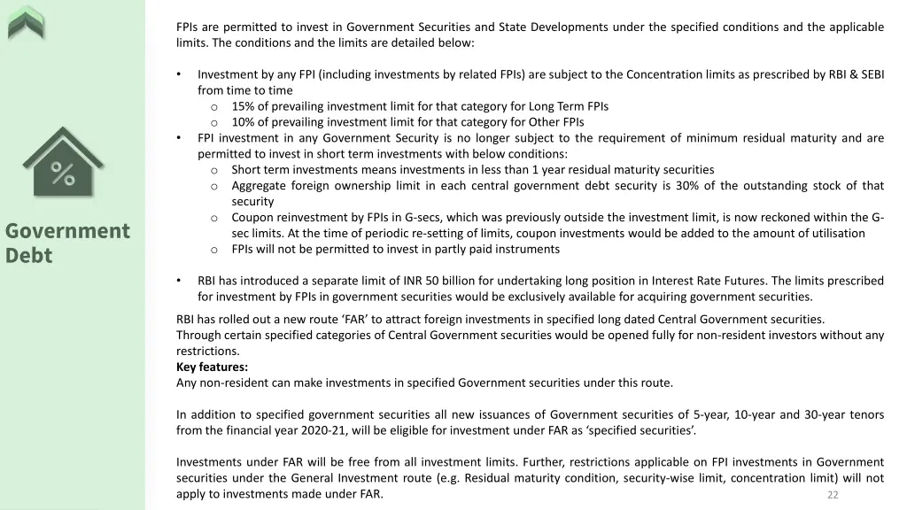 fpis are permitted to invest in government