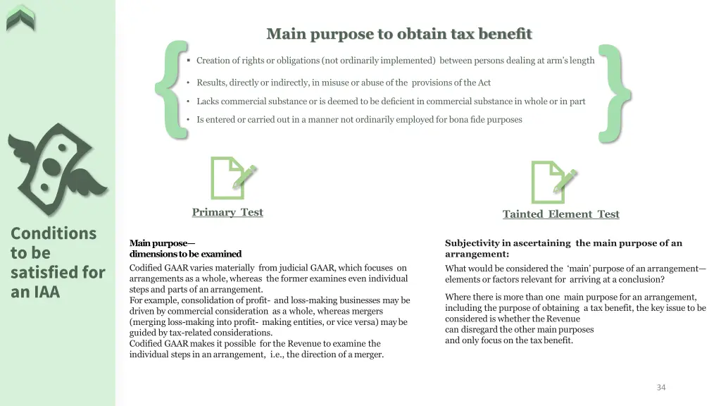 main purpose to obtain tax benefit