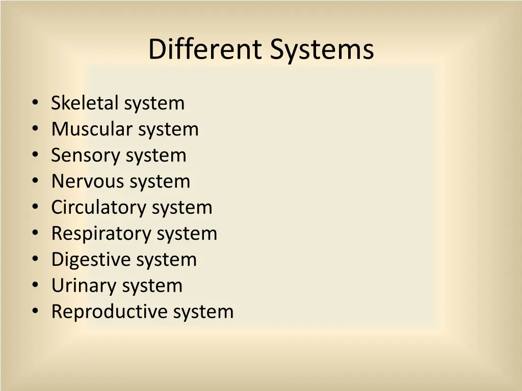 different systems