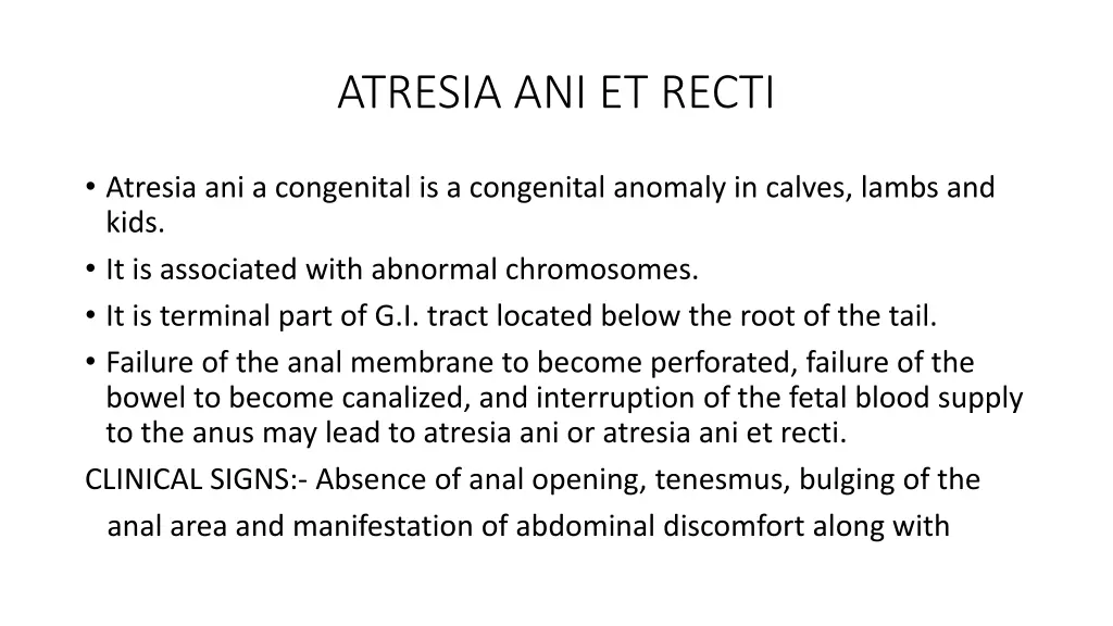 atresia ani et recti