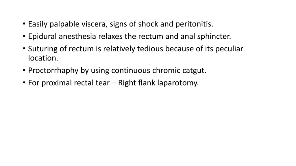 easily palpable viscera signs of shock